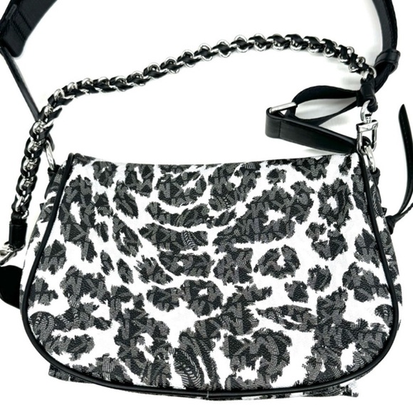 Michael Kors Medium Slater Sling Pack Chain Messenger Crossbody Bag Black Multi - Picture 9 of 11